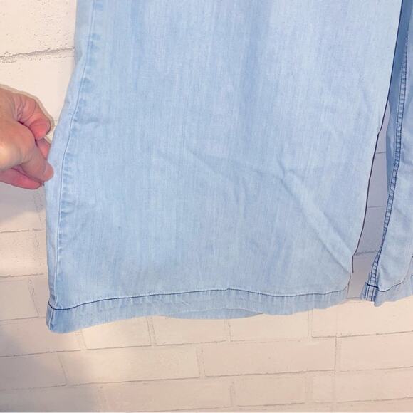 Sweaty Betty $128 Dusk Chambray Blue Wide Leg Culottes Cropped Pants XS EUC - Picture 7 of 13